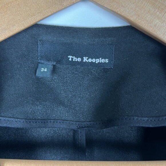 The Kooples Open Faux Suede Cardigan Jacket size EU 34 black - Picture 5 of 10